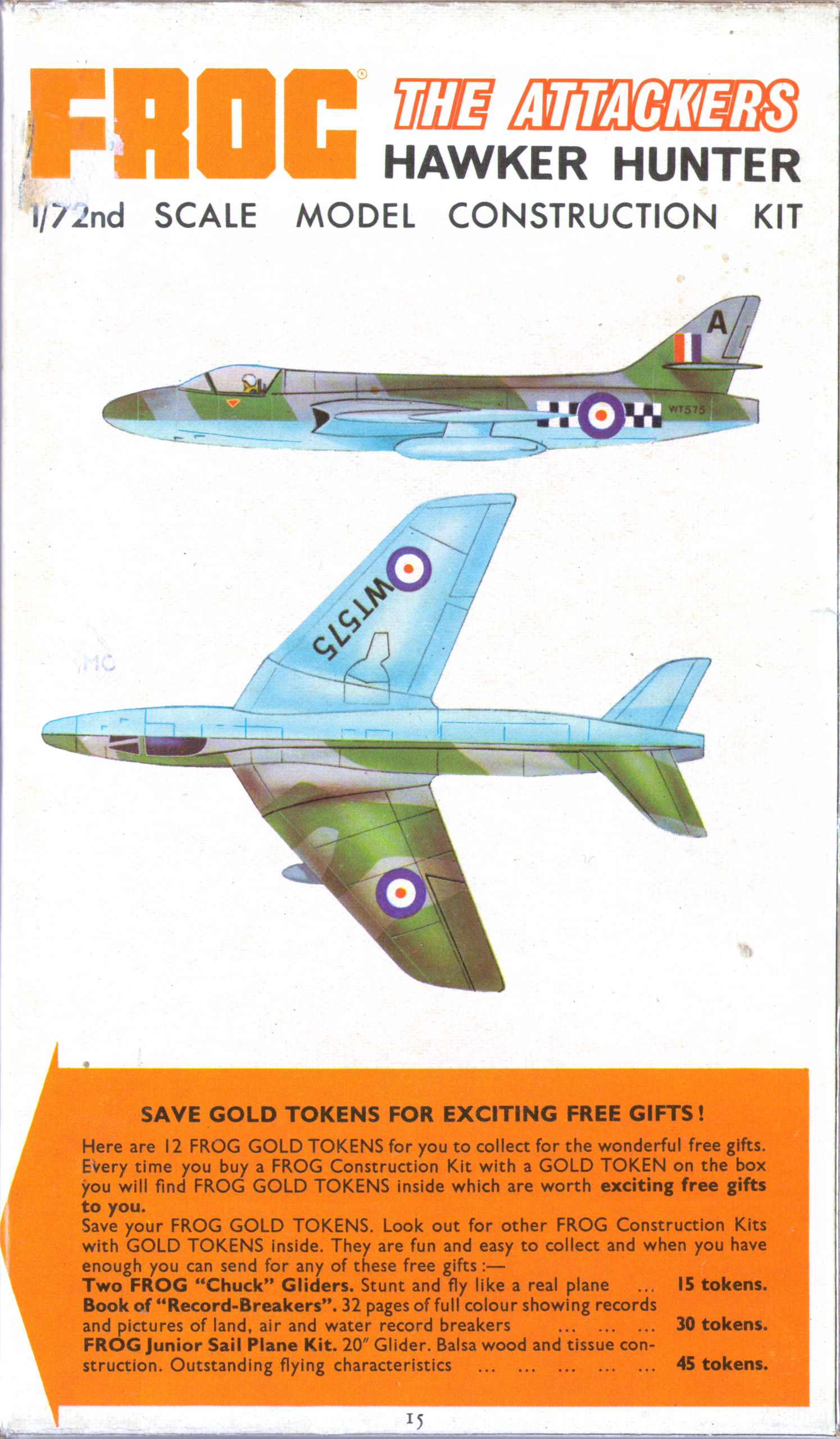 FROG The Attackers Series F144 Hawker Hunter, International Model Aircraft Ltd, 1965, цветная схема окраски
